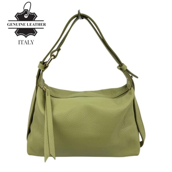 Bolso de Hombro en Piel Italiana para Mujer con Asa Ajustable tipo Cinturón y Multiforma - Imagen 11