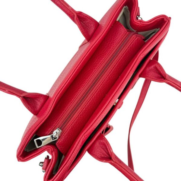 Bolso de Mano Sintético con Bolsillo Frontal de Botón y Bolsito Decorativo para Mujer - Imagen 4