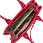 Bolso de Mano Sintético con Bolsillo Frontal de Botón y Bolsito Decorativo para Mujer - Imagen 5