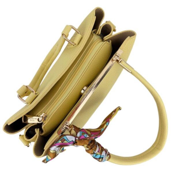 Bolso de Mano Sintético Gino Valentini con Pañuelo Decorativo y 3 Compartimentos para Mujer - Imagen 5