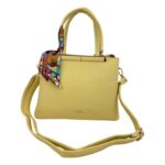 Bolso de Mano Sintético Gino Valentini con Pañuelo Decorativo y 3 Compartimentos para Mujer