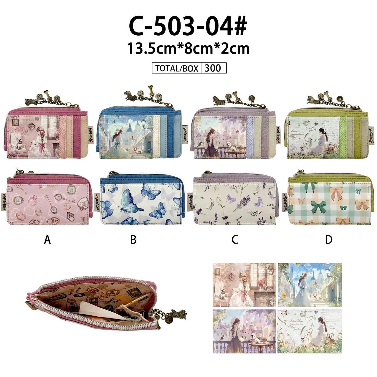 CGC503-04-All Monedero-Tarjetero Sintético con Muñeca Sweet Candy, Caja y Cremallera para Mujer - Imagen 1