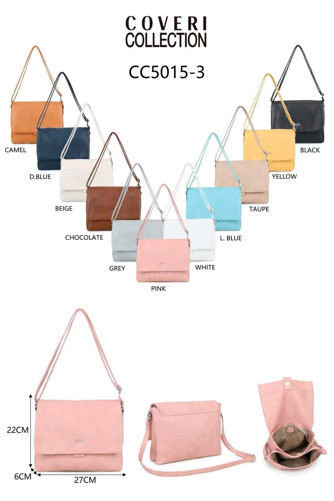 CGCC5015-3-All Bolso de Hombro Sintético Coveri Collection con Solapa y Varios Compartimentos de Mujer - Imagen 1