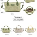 Bolso de Mano Sintético Bicolor Estilo Rafia Coveri Collection con Tira Bandolera para Mujer