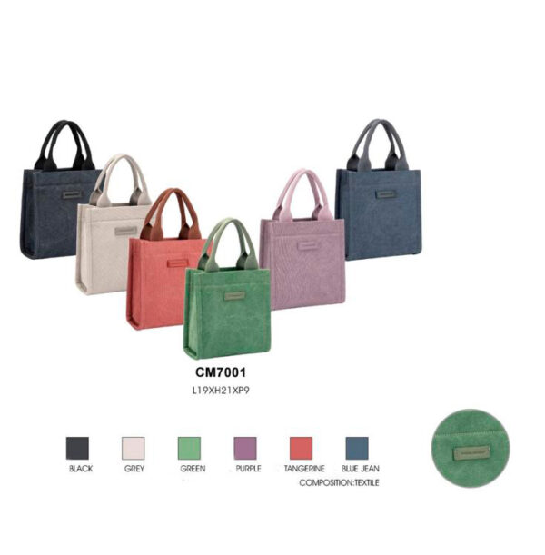 Bolso de Mano Canvas tipo Tote David Jones con Cremallera y Bolsillos Internos para Mujer - Imagen 2