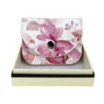 Monedero Compacto de Piel Sintética para Mujer con Caja, Diseño Flores y 3 Compartimentos