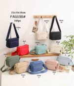 Bolso Bandolera en Tela Nylon para Mujer con 5 Compartimentos con Cierre de Cremallera - Imagen 2