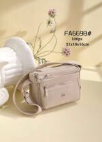 Bolso Bandolera en Tela Nylon para Mujer con 5 Compartimentos con Cierre de Cremallera