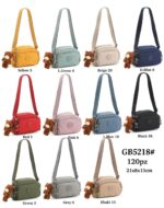 Bolso Bandolera en Nylon para Mujer con Osito Decorativo y Multicompartimentos con Cremallera - Imagen 2