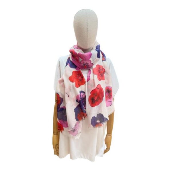 Bufanda de Algodón con Bonito Diseño de Flores y Vivos Colores para Mujer - Imagen 3