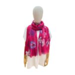 Bufanda de Algodón con Bonito Diseño de Flores y Vivos Colores para Mujer