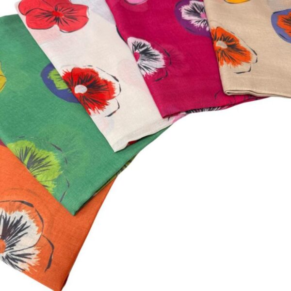 Bufanda de Algodón con Bonito Diseño de Flores y Vivos Colores para Mujer - Imagen 4