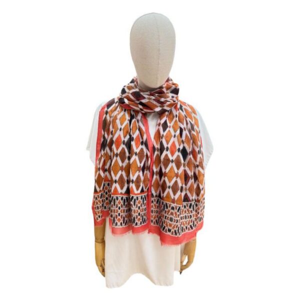 Bufanda de Algodón para Mujer con Diseño Colorido de Rombos y Gran Calidad - Imagen 3