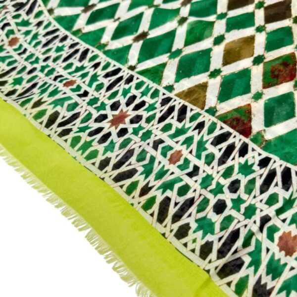 Bufanda de Algodón para Mujer con Diseño Colorido de Rombos y Gran Calidad - Imagen 5