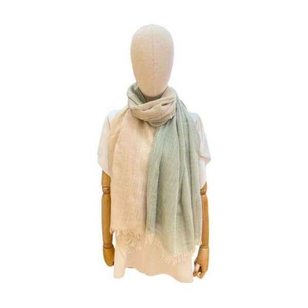 Fular Bicolor de Lino y Algodón para Mujer con Colores Lisos y Gran Calidad - Imagen 4