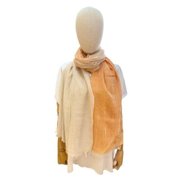 Fular Bicolor de Lino y Algodón para Mujer con Colores Lisos y Gran Calidad - Imagen 2