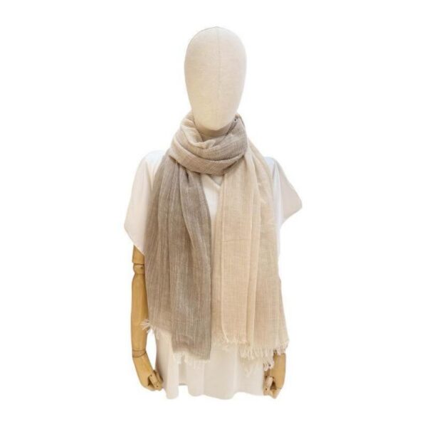 Fular Bicolor de Lino y Algodón para Mujer con Colores Lisos y Gran Calidad - Imagen 7
