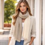 Fular Bicolor de Lino y Algodón para Mujer con Colores Lisos y Gran Calidad