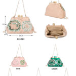 Bolso de Fiesta Sintético tipo Clutch con Frontal Colorido Original y Asa de Cadena para Mujer