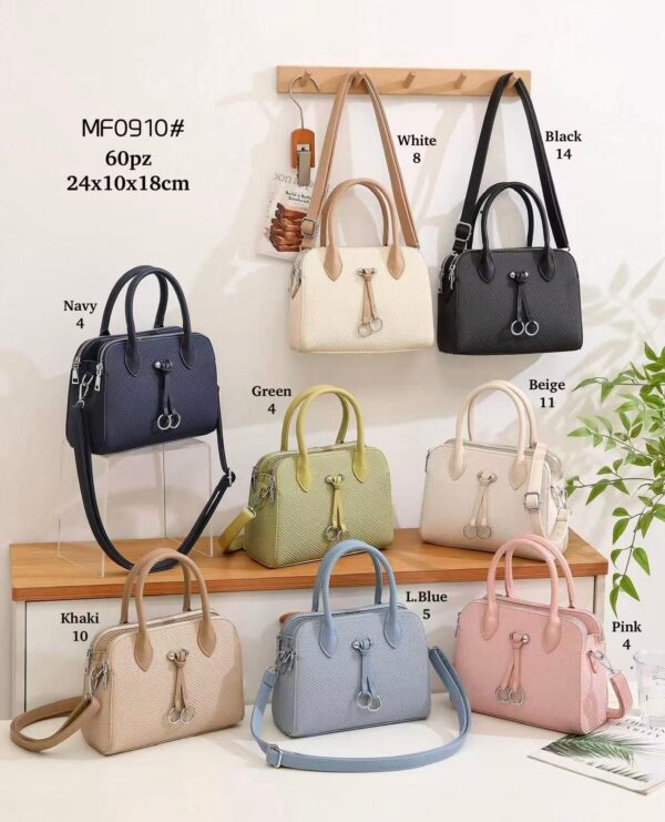 Bolso de Mano Sintético de Mujer con Frontal Decorativo, Bolsillo Trasero y 3 Cremalleras - Imagen 2