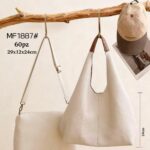 Bolso de Hombro Sintético con Asas Marrones + Bolsito Bandolera Extra con Cremallera para Mujer