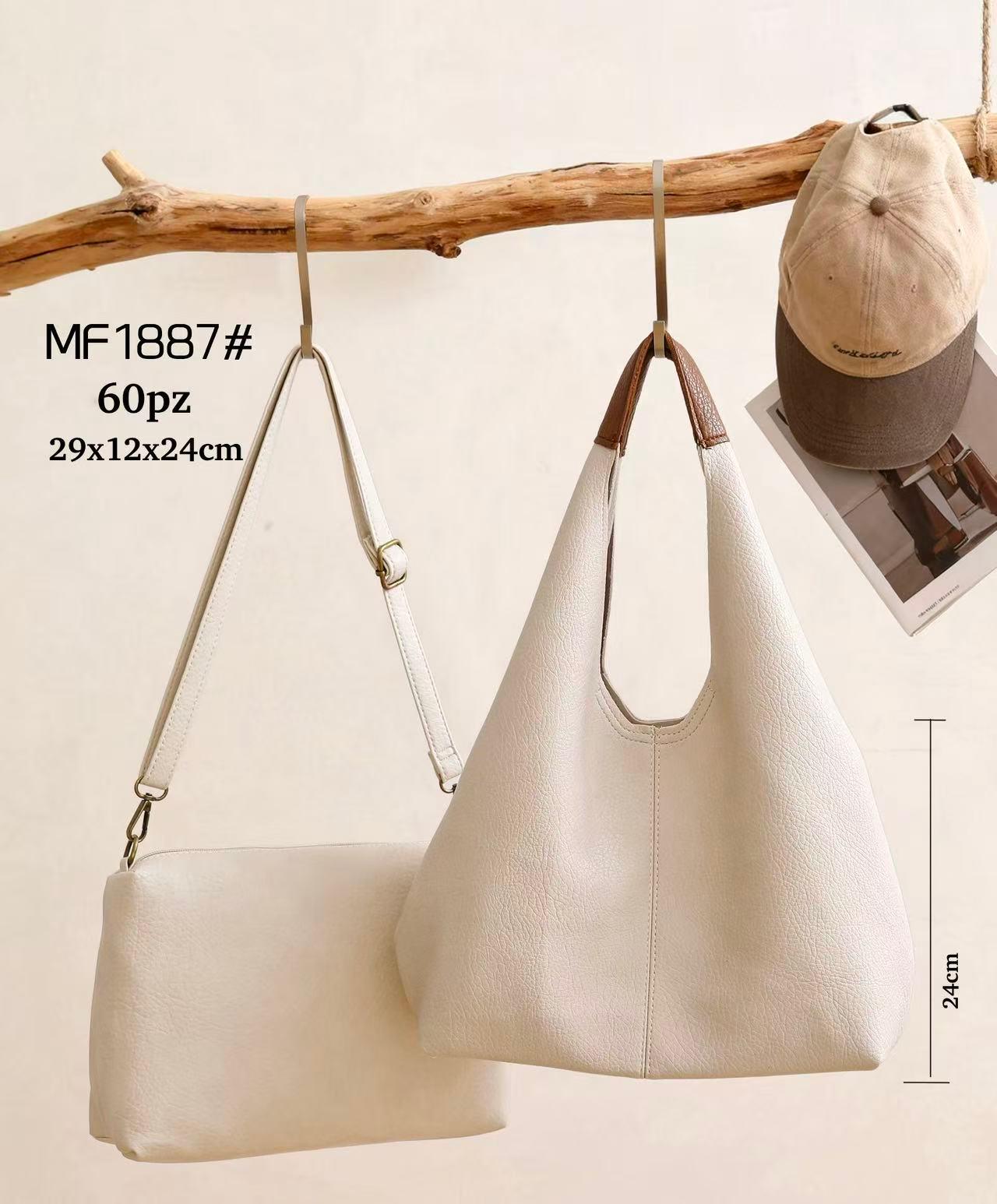 CGMF1887-Principal Bolso de Hombro Sintético con Asas Marrones + Bolsito Bandolera Extra con Cremallera para Mujer - Imagen 1