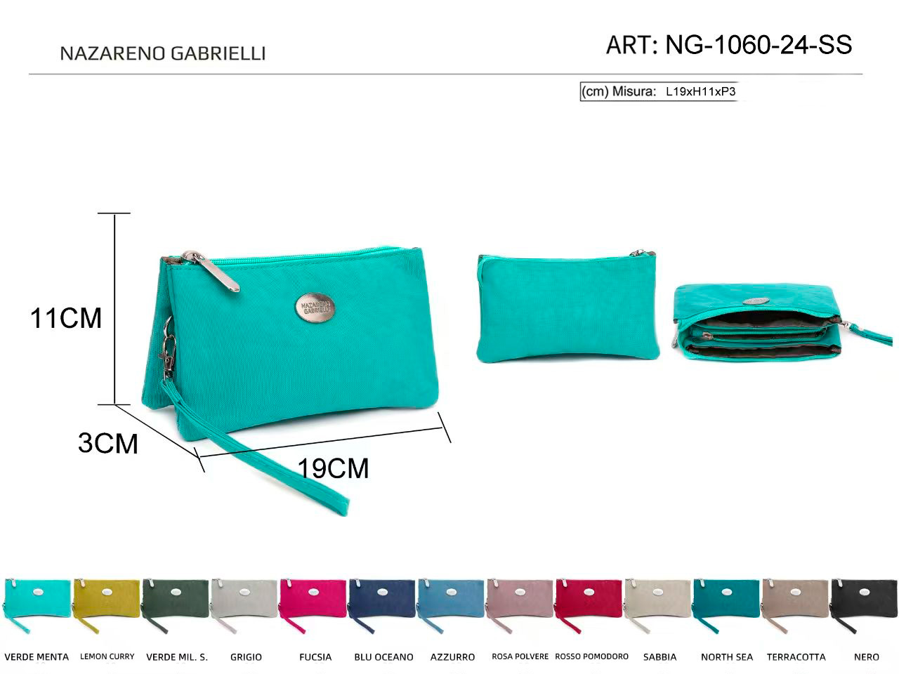 CGNG-1060-24-SS-All Monedero de Nylon Nazareno Gabrielli con Asa Corta Extraíble y Multicompartimentos Mujer - Imagen 1