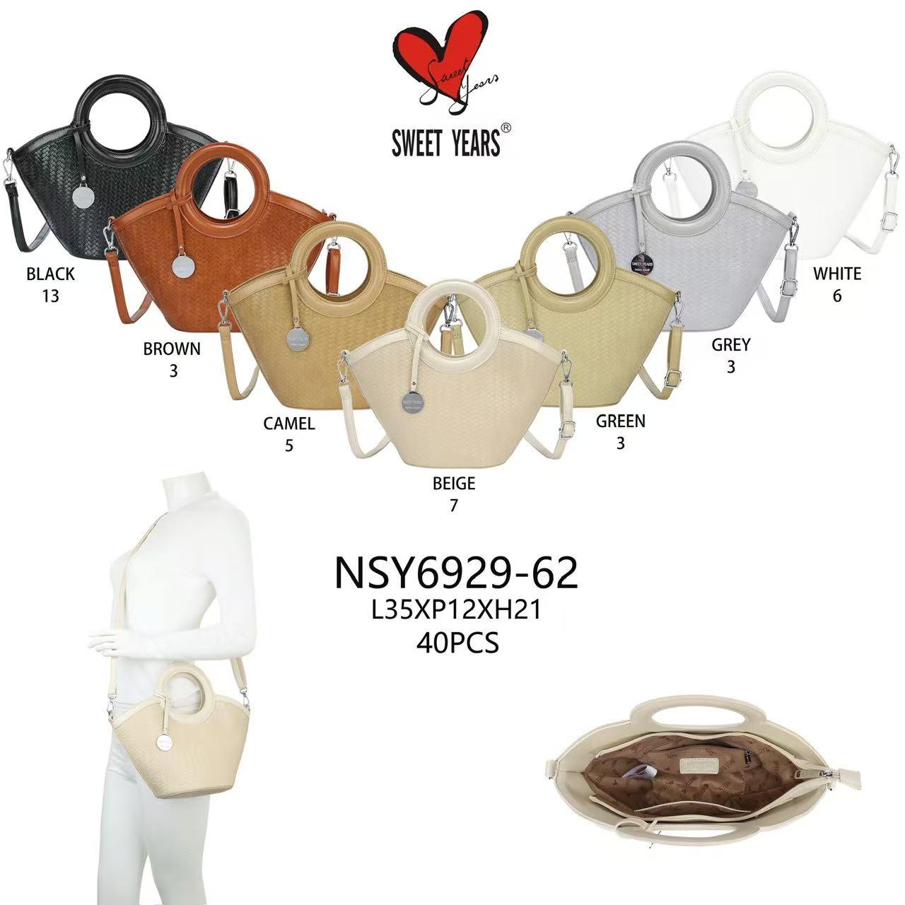 CGNSY6929-62-All Bolso de Mano Sintético con Diseño Trenzado y 2 Asas Cortas Circulares para Mujer - Imagen 1