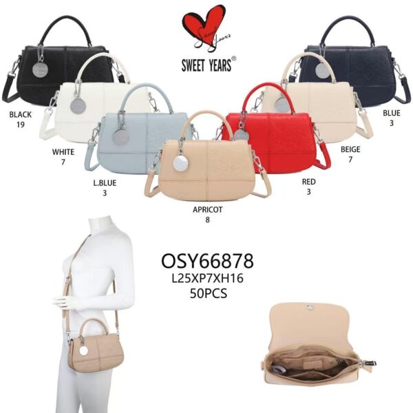Bolso de Mano Sintético Sweet Years con Diseño de Cuadrados y Bolsillo Trasero de Mujer-All- Mayorista España