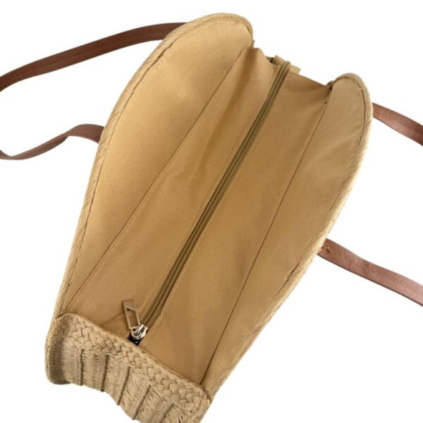 Amplio Bolso de Yute con Asas Largas, Diseño Circular y Decoración Frontal para Mujer - Imagen 6