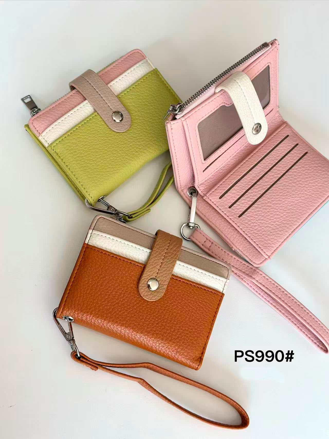 CGPS990-Principal Monedero Sintético Tricolor de Mujer con Asa Corta Extraíble y Espacio para Tarjetas - Imagen 1