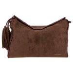 Bolso de Hombro Sintético Hobo con Frontal y Lados Estilo Serraje y Cremallera con Flecos para Mujer - Imagen 3