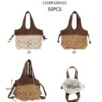 Bolso de Mano y Hombro tipo Ganchillo con Correa Extraíble y Bolsa Interior para Mujer