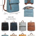 Amplia Mochila Sintética para Mujer con Solapa Magnética y Múltiples Bolsillos Exteriores