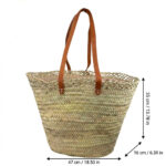 Cesta Capazo Grande de Mujer en Rafia Artesanal con 2 Asas Largas y Diseño Original - Mayorista España