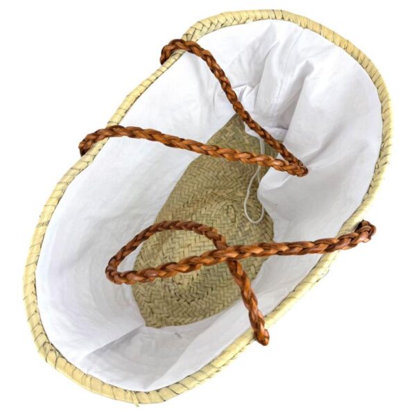 Cesta Grande de Rafia Artesanal con Asas Trenzadas y Cierre de Cuerdas para Mujer - Imagen 4
