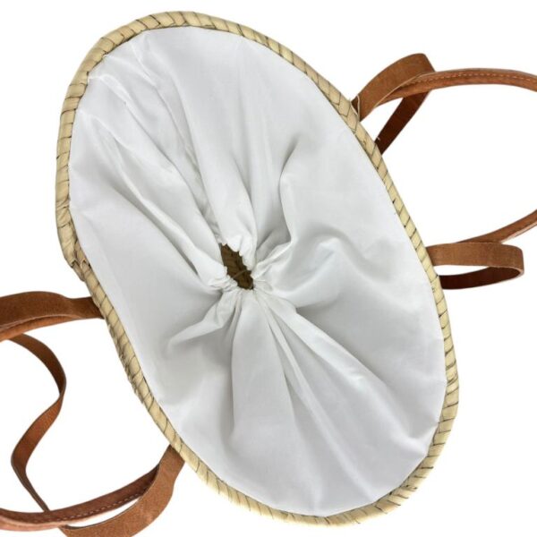 Cesta Capazo Grande de Mujer en Rafia Artesanal con Asas Cortas y Largas Color Marrón - Imagen 3