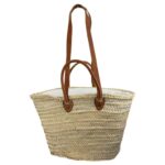 Cesta Capazo Grande de Mujer en Rafia Artesanal con Asas Cortas y Largas Color Marrón