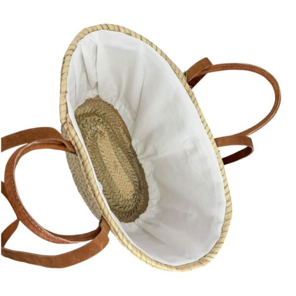 Cesta Capazo Grande de Mujer en Rafia Artesanal con Asas Cortas y Largas Color Marrón - Imagen 4