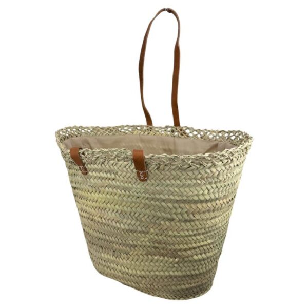 Cesta Capazo Grande de Mujer en Rafia Artesanal con 2 Asas Largas y Diseño Original - Imagen 2