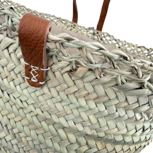 Cesta Capazo Grande de Mujer en Rafia Artesanal con 2 Asas Largas y Diseño Original - Imagen 7