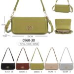 Bolso de Hombro Sintético con Asa Larga Extraíble y Solapa con Manivela de Giro para Mujer - Mayorista España