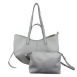 Bolso de Hombro Sintético con Botones y Cuerdas Laterales + Bolsito Bandolera Extra para Mujer