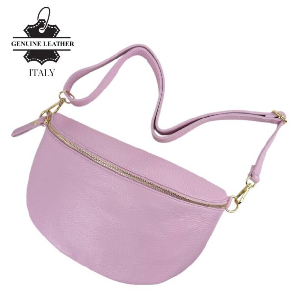 Amplia Riñonera de Piel Italiana para Mujer con Compartimento Interior - Imagen 18