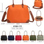 Amplio Bolso de Hombro Bicolor en Tela Nylon con Bolsillo Trasero y Cremallera para Mujer - Mayorista España