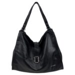 Bolso de Hombro Sintético tipo Hobo con Gran Capacidad, Mini Solapa y Bolsillo Trasero para Mujer