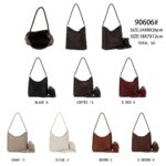 Bolso de Hombro Sintético con Diseño Trenzado y Bolsito Bandolera Extra para Mujer