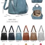 Mochila Sintética Antirrobo para Mujer con 2 Bolsillos Frontales y Compartimentos Laterales