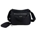 Bolso de Hombro en Nylon Coveri Collection con Multicompartimentos + Monedero Extra para Mujer