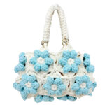 Bolso de Mano en Algodón Tipo Ganchillo con Diseño de Flores y Saquito Interno para Mujer - Imagen 8
